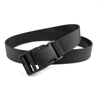 Tactical Men's Elastic Belt Black Automatic Buckle Outdoor Student Military Training Adjustable Waistband No Metal Leisure Belts