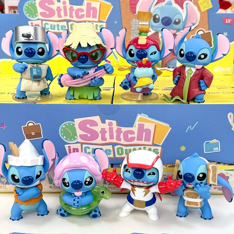 

Genuine Stitch In Cute Outfits Series Blind Box Trendy Collectible Figurines Desktop Decoration Mysterious Box Kawaii Gift Hot