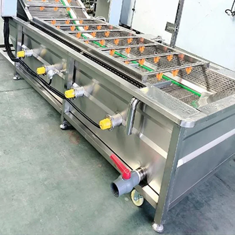 Commercial Bubble Vegetable and Fruit Washer; Large-Capacity Vegetable and Ginger Washer with Fully Automatic Convey(Customized)