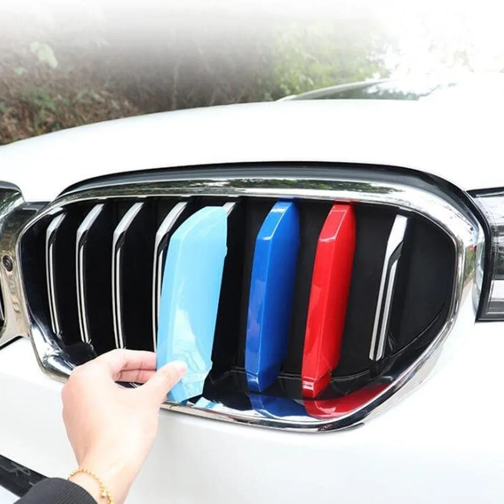 For Car Exterior Grille Cover Trim Strip 3Pcs ABS Clip Fit X1 X2 X3 X4 X5 X6 X7 Z4 E85 E89 E84 F48 G01 E53 F70 G05