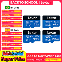 100% Original Lexar Class 10 A1 Memory Card 256GB 128GB 64GB SDXC V30 U3 32GB SDHC V10 U1 Lexar 633x Micro SD Card Flash Microsd