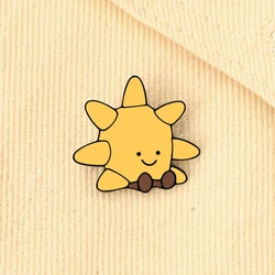 Cute Cartoon Sun Doll Enamel Pins Kids Coat Lapel Pin Badges Brooches Women Men Metal Decoration Jewelry Gift