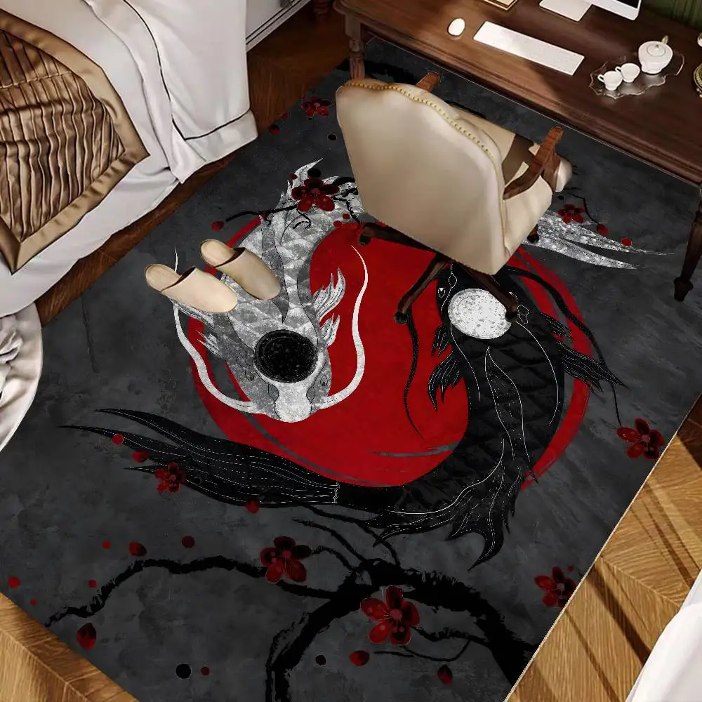 Chinese Tai Chi Bagua Yin Yang Floor Mat INS Style Soft Bedroom Floor House Laundry Room Mat Anti-skid Bedside Area Rugs