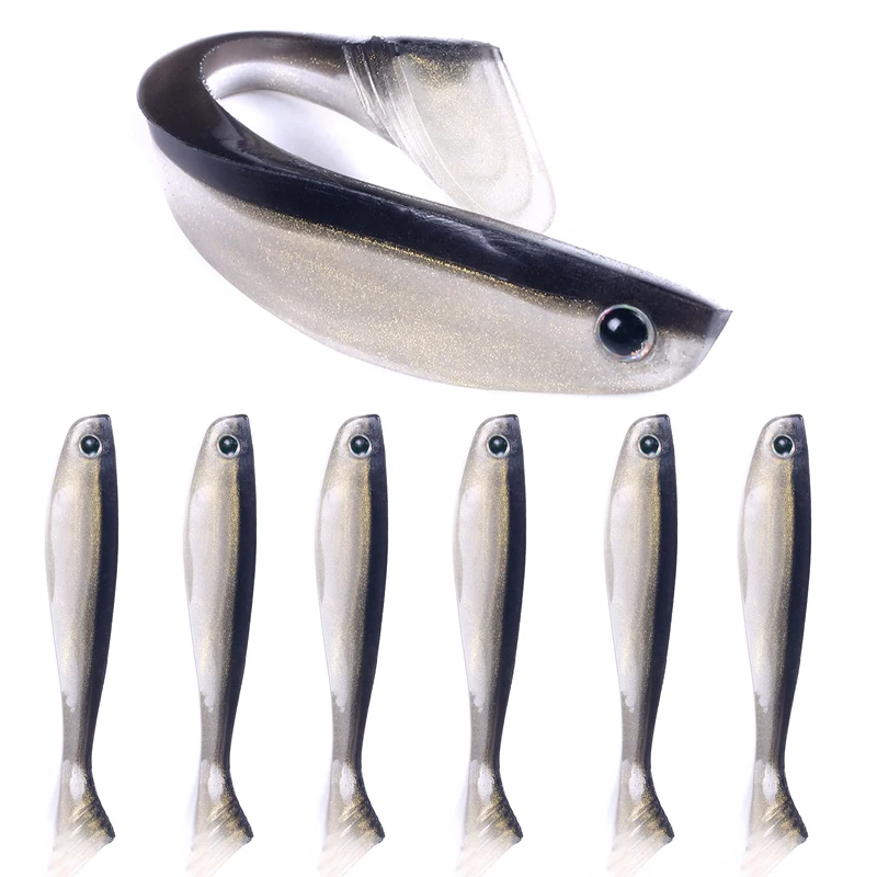 6pcs 10cm 5.3g Saltwater Freshwater Fishing soft Lures Silicone Minnow Worms Wobblers Artificial Bait Bass Tackle Jigs