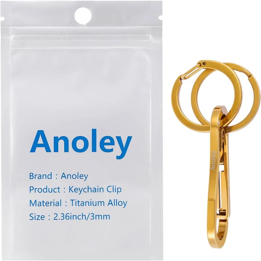 Ensemble d'anneaux rétractables à mousqueton, porte-clés en titane, crochets à dégagement rapide pour hommes et femmes