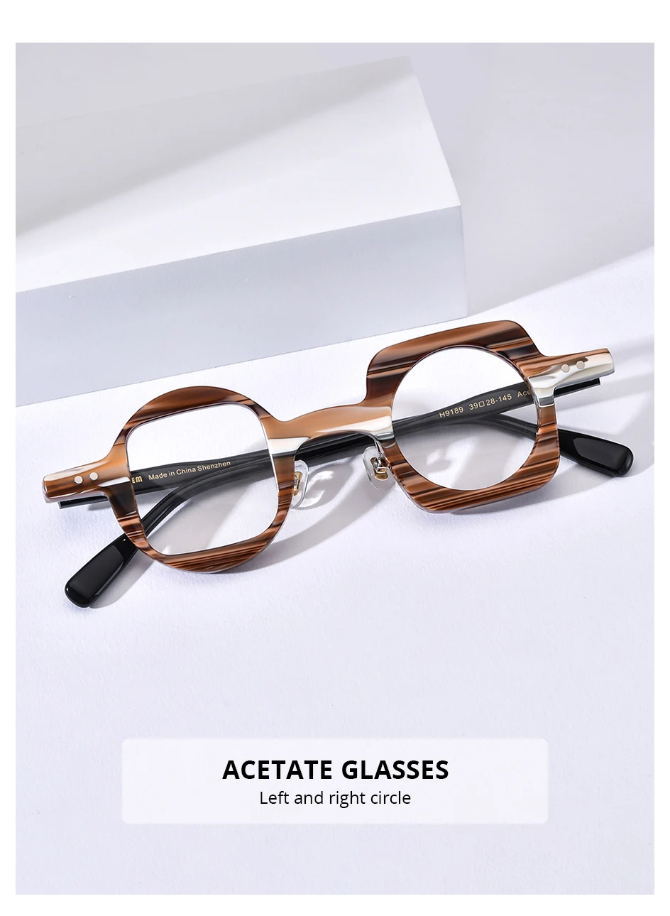 HEPIDEM Acetat Brille Rahmen Frauen übergroße große runde Brille japanische handgemachte Brille dicke transparente Brille 9351 – Detail 8