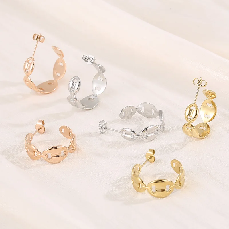 Joyería bohemia de moda Geometri nuevos pendientes de cerdo de lujo para mujer pendientes de boda de acero inoxidable joyería boucle d'oreil