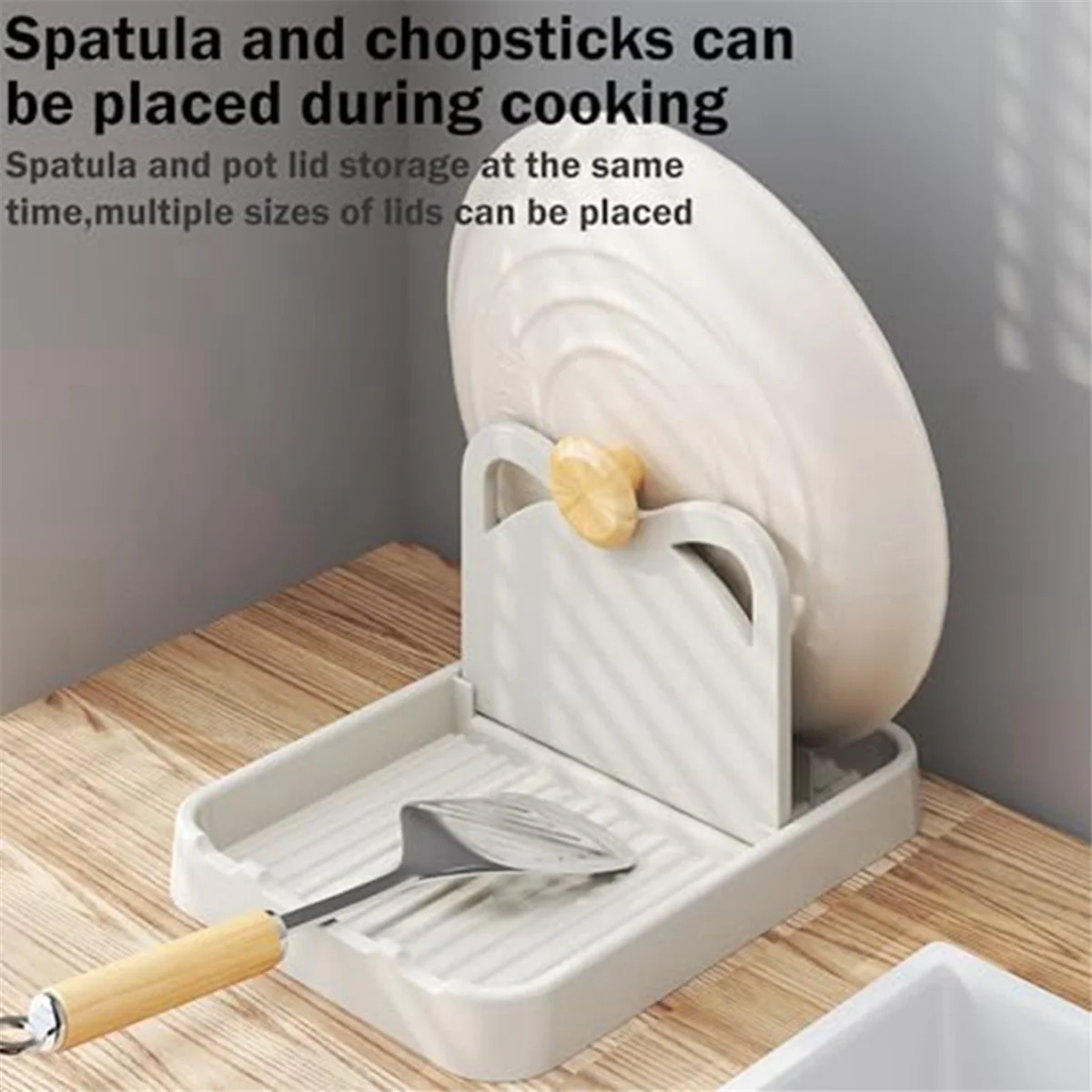 Descanso de colher com suporte de tampa, suporte de colher dobrável para balcão de cozinha, suporte de tampa de pote de gato para colheres preto HY