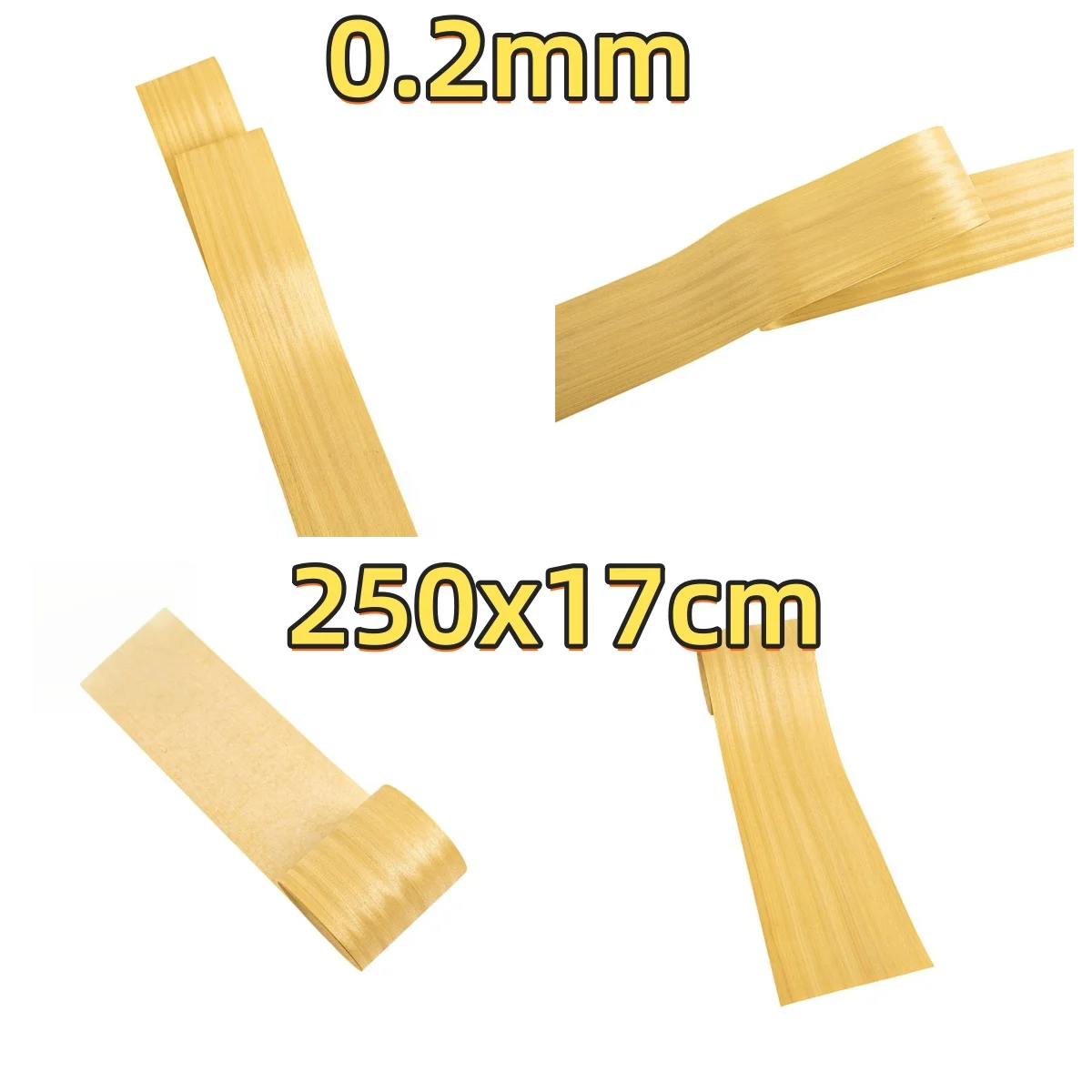 

Natural Gold Teak Veneer, 0.2mm Thick, Size 250x17cm, Suitable For Album Cover Decoration And Marquetry.