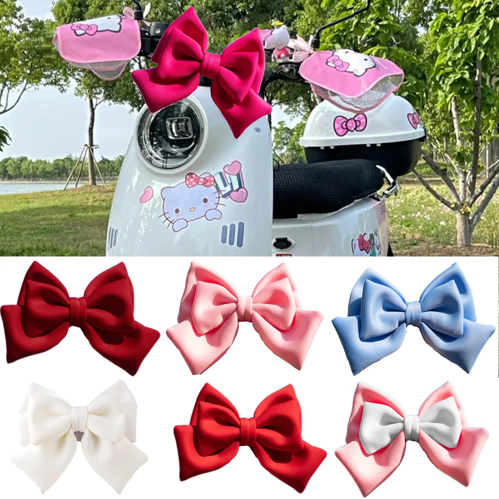 

Motorcycle Electric Vehicle Decoration Washable Fabric Helmet Bowknot Decoration Multiple Color Options Personalized Decoration