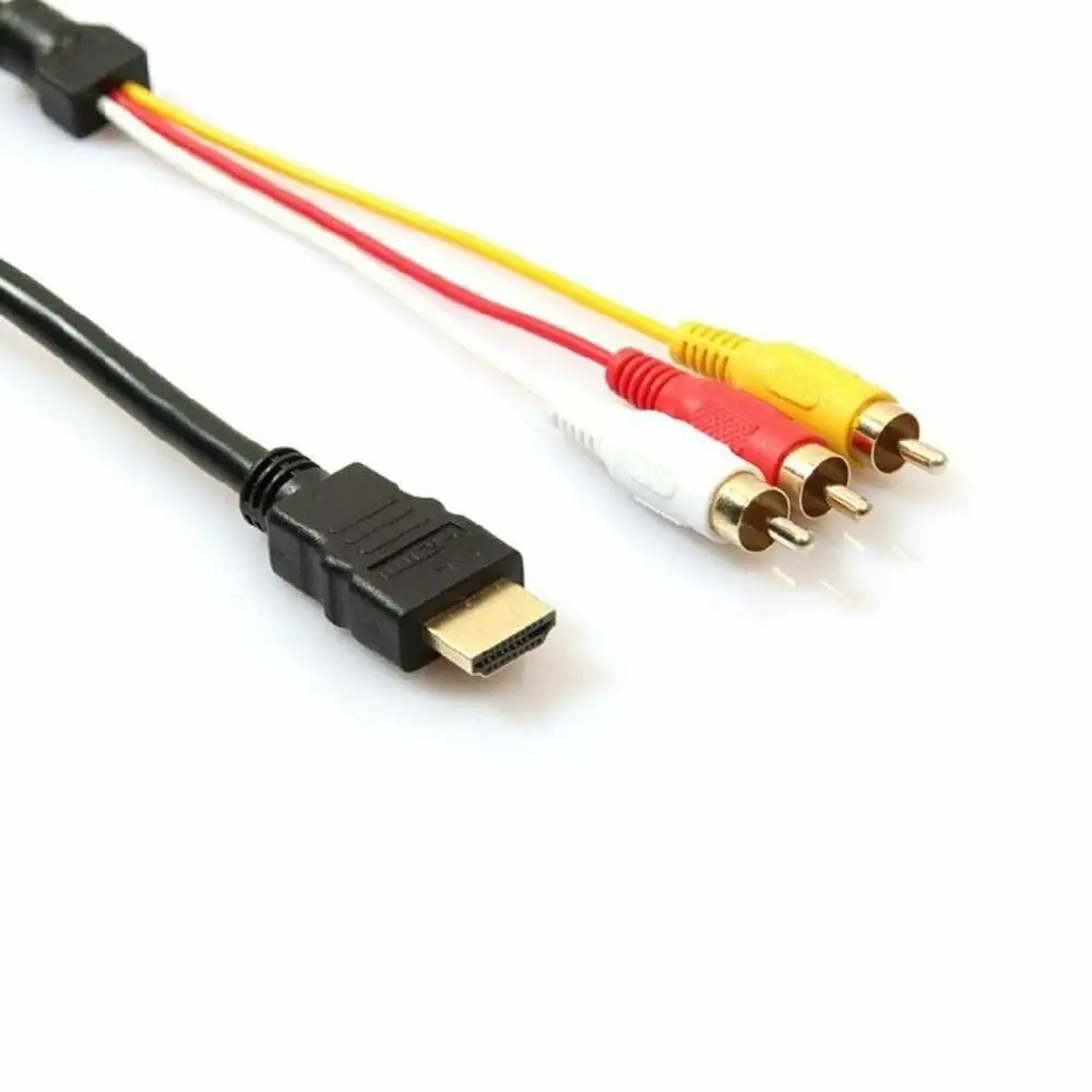 1.5m HDMI Male to 3RCA Audio Video Cable Adapter Lead Compatible with devices requiring HDMI to 3RCA audio and video connections