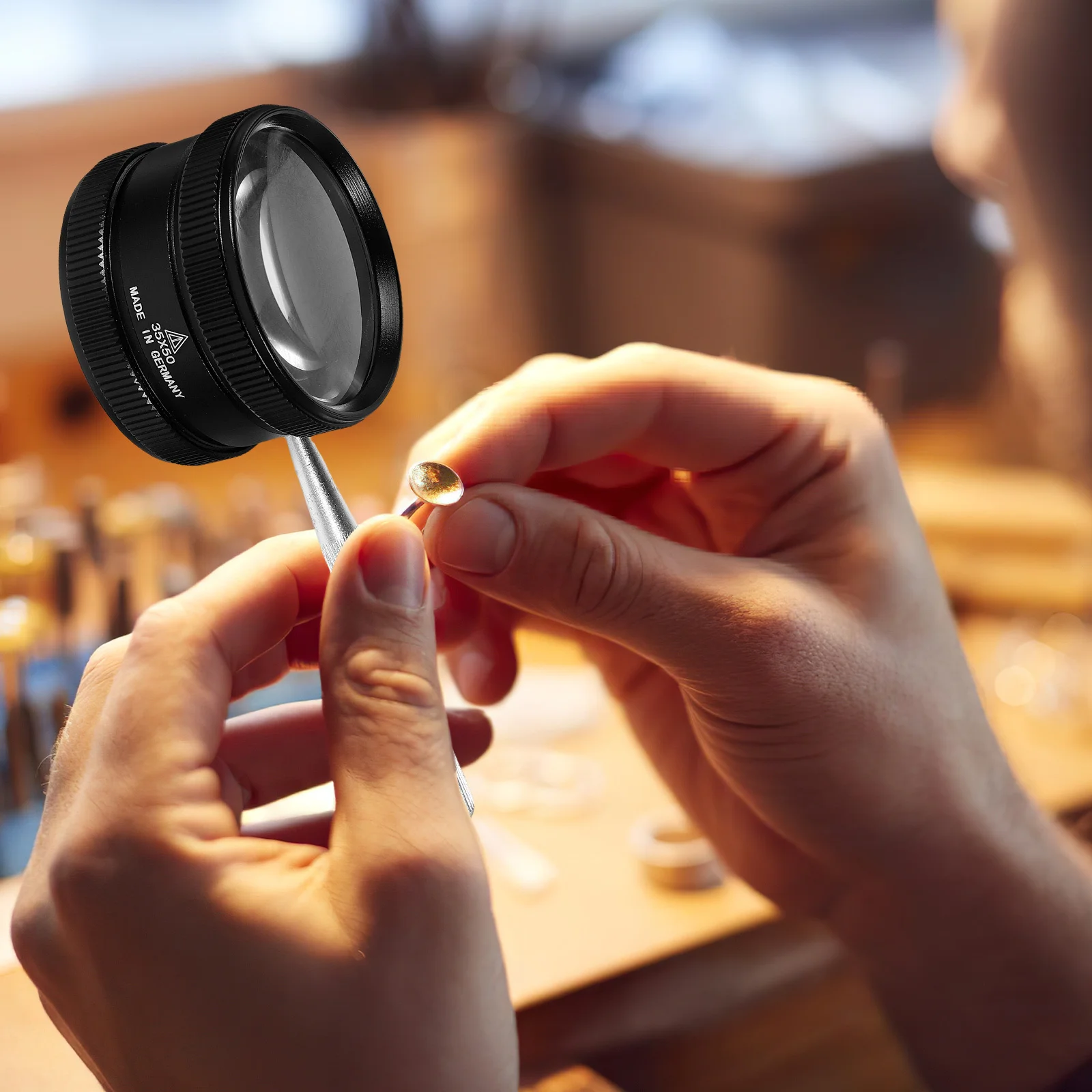 

35X Handheld Magnifier For Jewelry Antiques Portable Loupe Tool Small Magnifying Glass For Watch Repairing Identification