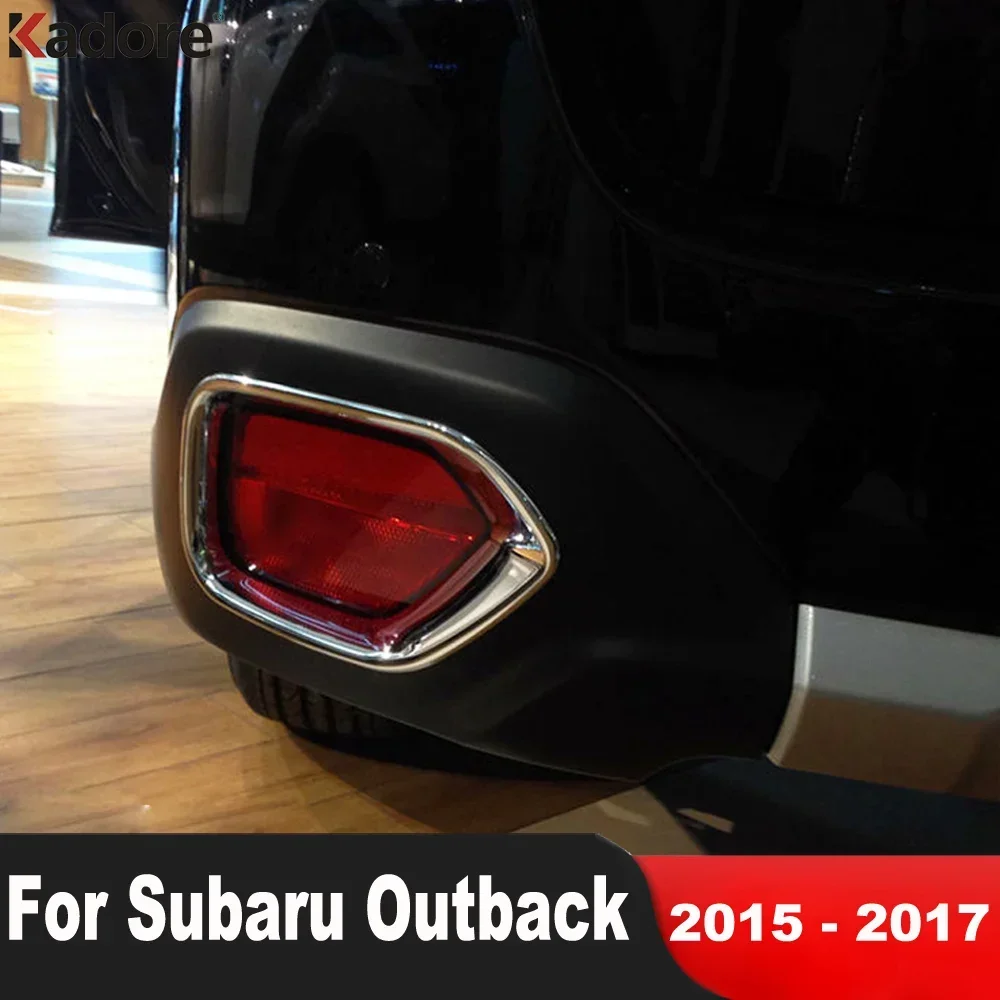 

For Subaru Outback 2015 2016 2017 Chrome Rear Bumper Fog Light Lamp Cover Trim Car Tail Foglight Foglamp Bezel Trims Accessories