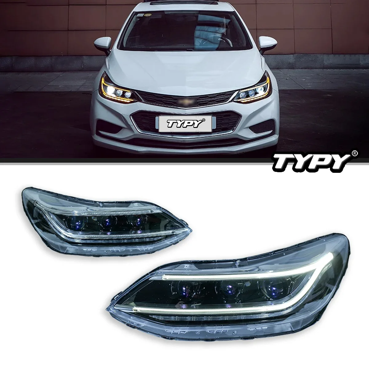

Автомобильные фары TYPY для Chevrolet Cruz 2017-2020, светодиодные фары для проектора, дневные ходовые огни, автомобильные аксессуары