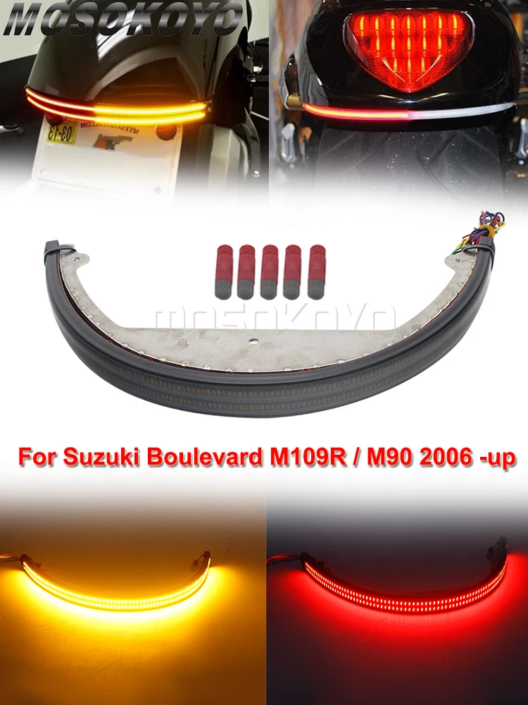 Podwójne światło płynąca sekwencyjna światła tylne zwrotna do Suzuki Boulevard M109 R M109R M90 2006 -up kierunkowskaz LED — zdjęcie 2