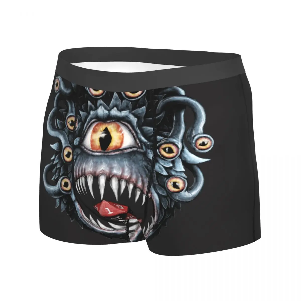 Men In The Beholder D20 Boxer Briefs Shorts Panties Soft Underwear Dice Critical DnD Dungeons And Dragon Homme Humor Underpants