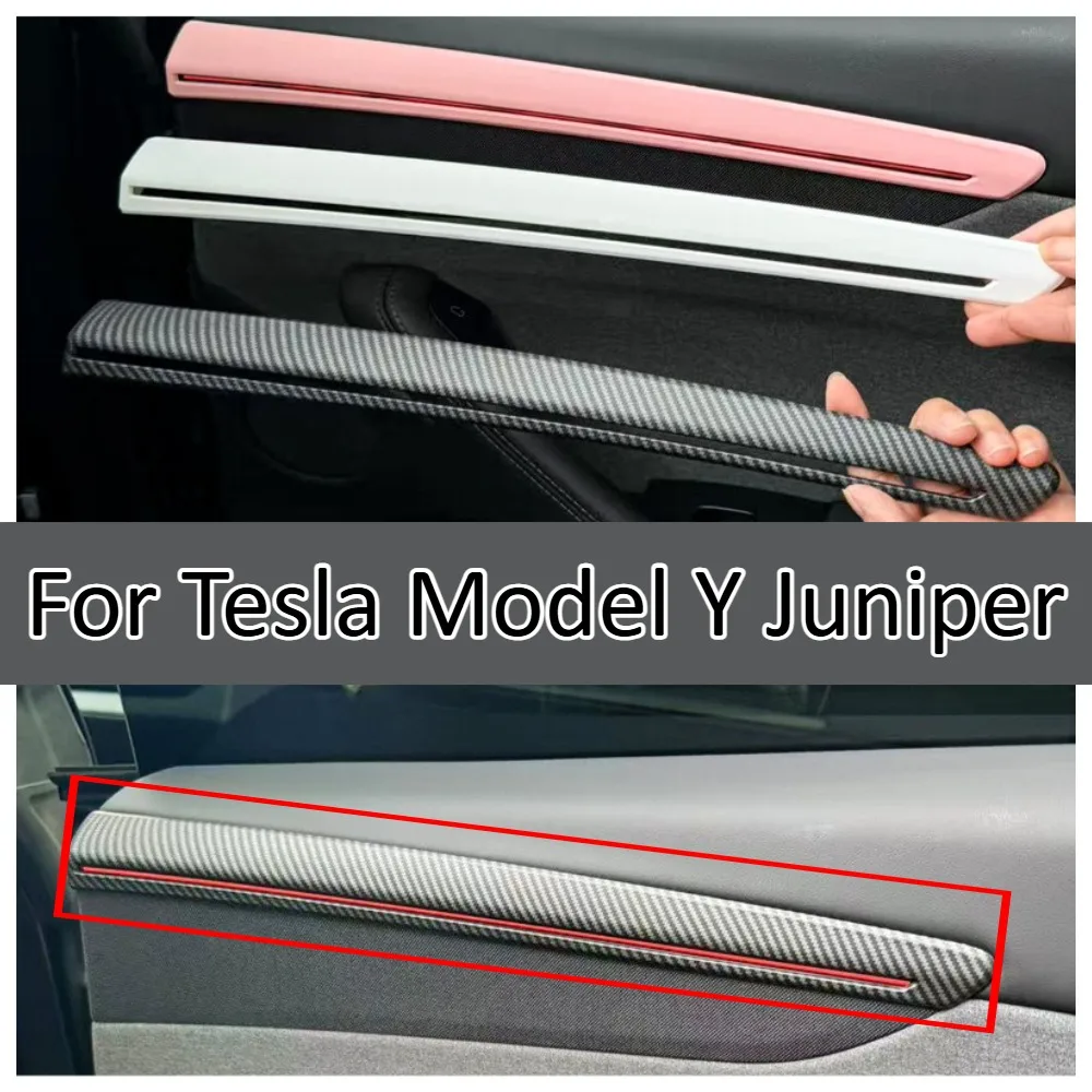 Door Side Trim Strip For Tesla Model Y Juniper Interior Door Panel Edge Cover Decoration Car Styling Accessories Parts Trim