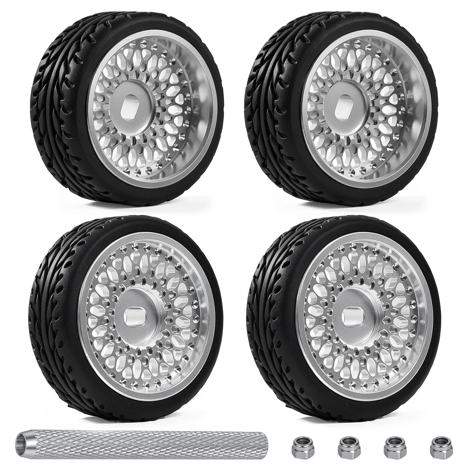 20mm Wheel Hub with Rubber Speed Tires for 1/24 1/28 Mini-Z Mini-Q TG Racing Wltoys K969 RC Car Upgrade Parts