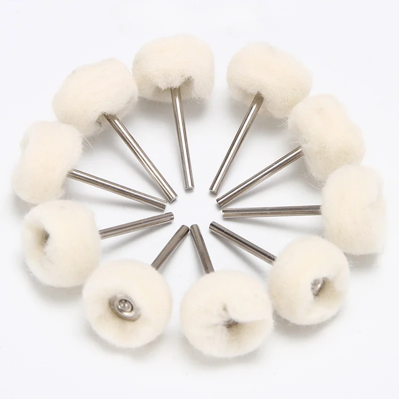 3mm Mini Wool Fiber Grinding Sanding Head Abrasive Disc Felt Shank Buffing Wheels Polish Brush Drill Rotary Tool Accessories