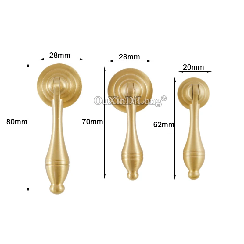 10PCS Solid Pure Brass European Pendant Furniture Pulls Handle Drawer Knobs Cupboard Wardrobe Dresser Shoe TV Wine Cabinet Pulls