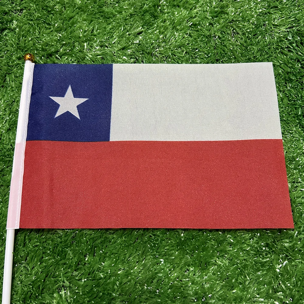 Banderín de Chile 14x21 cm ondulado a mano – Display decorativo - imagen 2