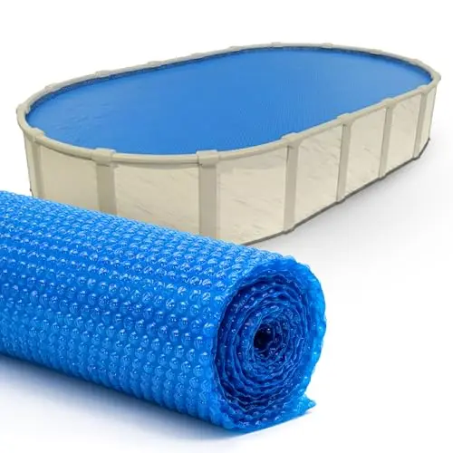 Blue 12 ft x 24 ft Oval Pool Solar Cover, 8 Mil | Heat Retaining