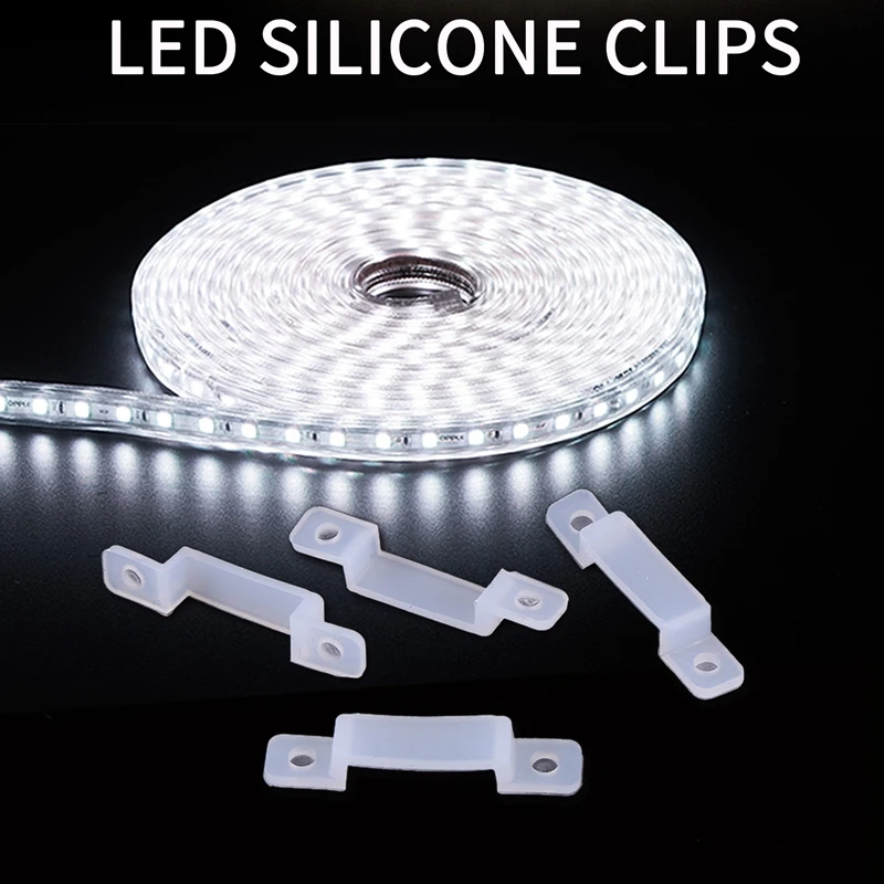 Lumières LED avec clip de fixation, lumières LED RVB, structure en silicone, convient pour 100, 3528, 5050, 12mm, 1210 pièces