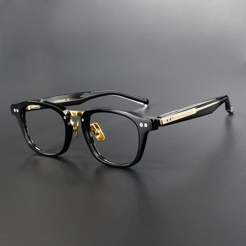 

Очки квадратной формы M-151 с защитой от синего света, японский ацетат, ручная работа, дизайнерские, для мужчин, ретро, титановые, для женщин, для коррекции близорукости