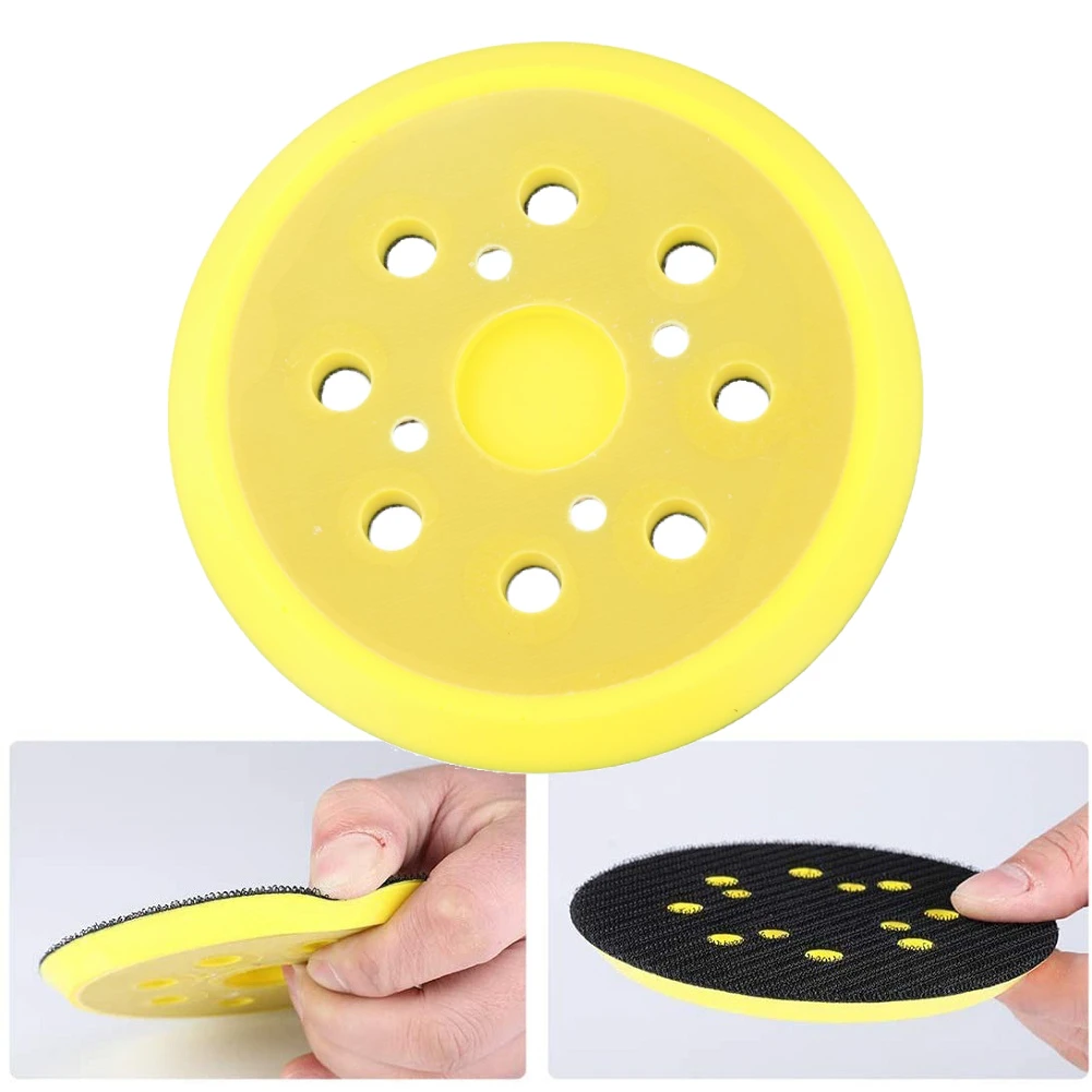 

5-дюймовый шлифовальный диск с 8 отверстиями, круглая опорная подошва из полиуретана, сменная шлифовальная подошва для электрической орбитальной шлифовальной машины, инструменты для полировки
