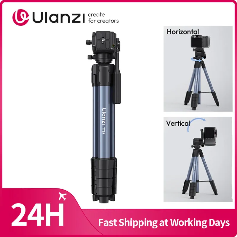 

​Ulanzi TT39 Video Tripod Horizontal&Vertical Tripod for Camera DSLR Smartphone Video Light 42-155cm Adjustable Tripod
