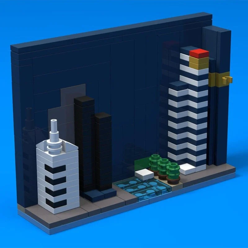 196pcs MOC Melbourne City Skyline Model Building Blocks Architecture Christmas Gifts Creative Idea Brick Kids Toys Birthday #2