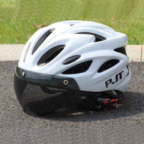 PJT-casco de bicicleta ligero para ciclismo, lentes con gafas de atracción magnéticas, casco de bicicleta con conmutación gratuita, para adultos