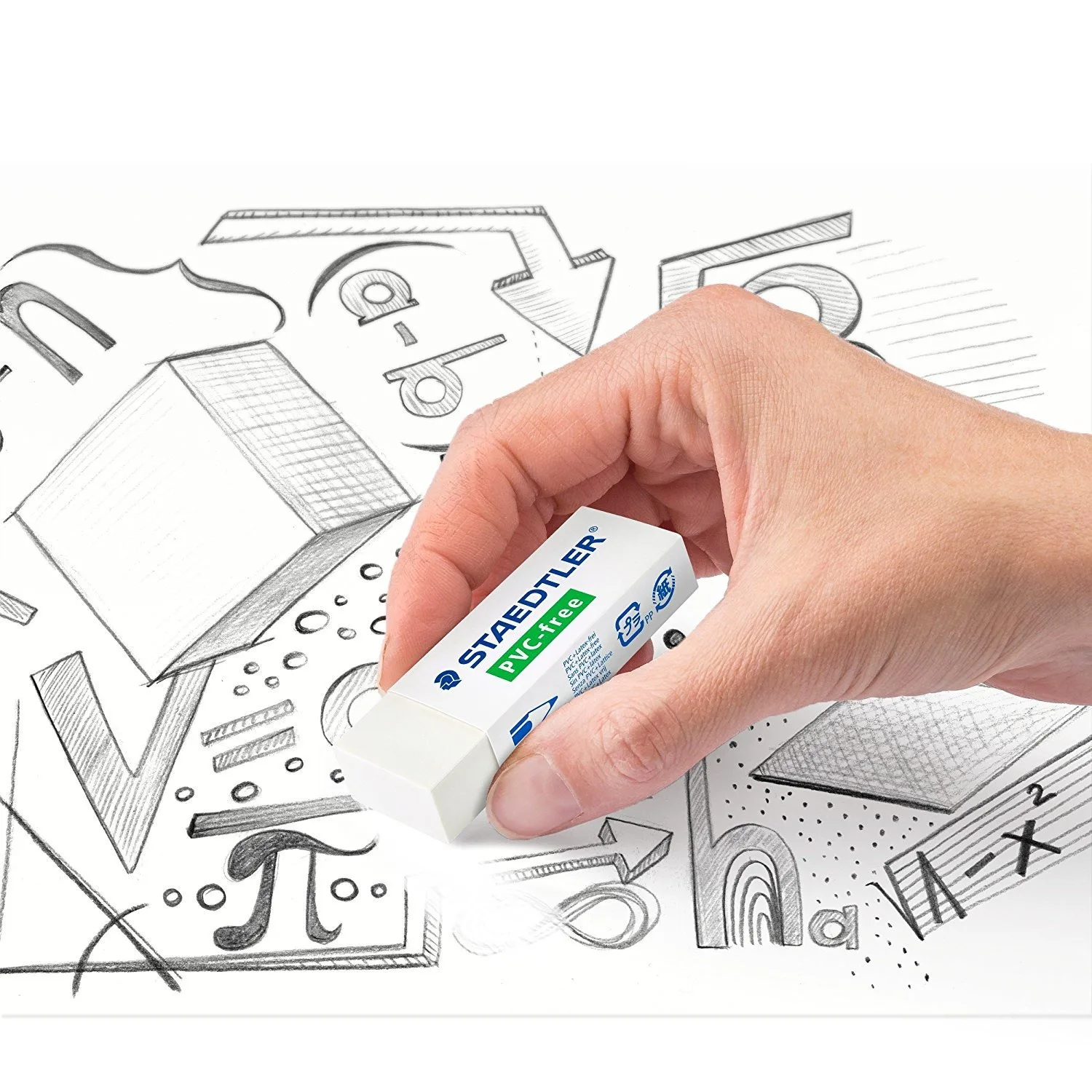 STAEDTLER 525 rubber white Less debris Drawing eraser Sketching eraser For office use by students Eraser Easy to carry