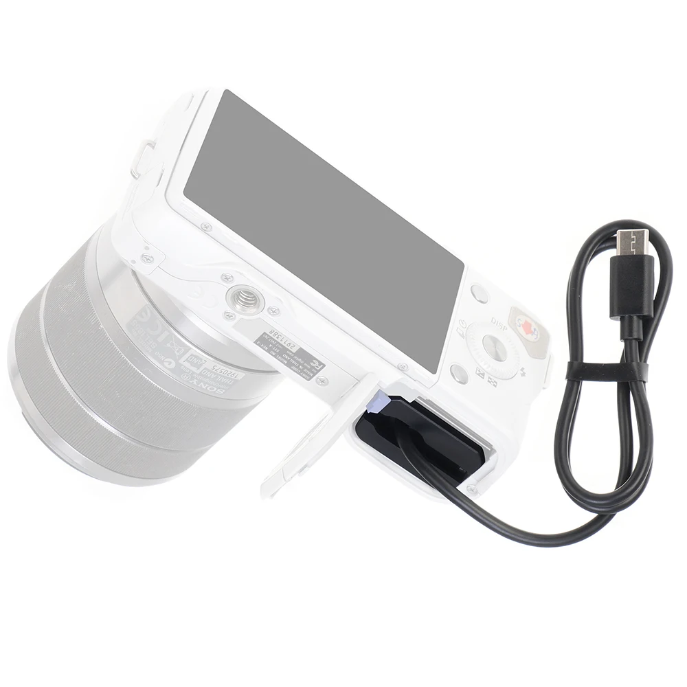 Fotga NP-FW50 Dummy Batterij + Type-C Voeding Rechte Lijn (50Cm) Voedingsadapter Voor Monitor/Camera Voor Kabellichtaccessoire