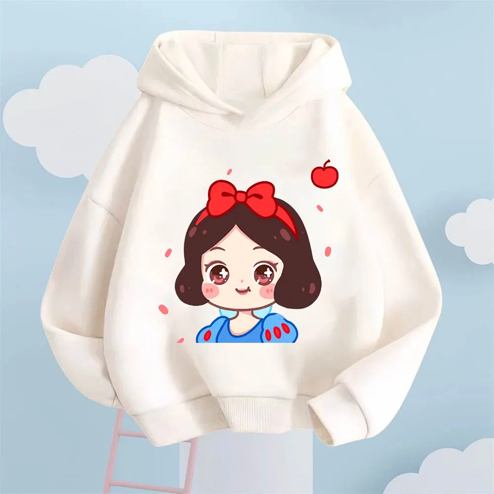 Hoodie four seasons girls home clothing cute Q version of Snow White print loose long-sleeved hoodie can be worn outside