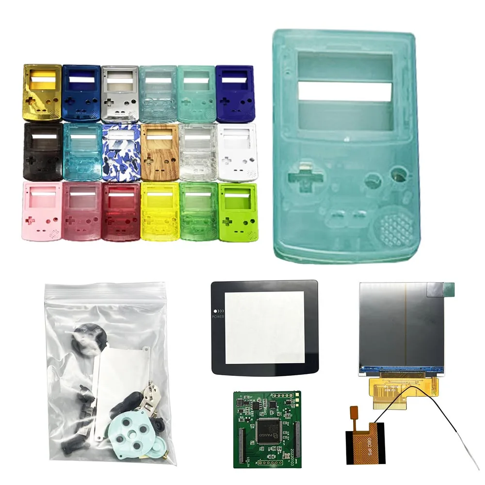 2.6 Inch Dot to Dot IPS LCD Screen Kits With Housing Shell Sets For GameBoy Color GBC Support Black And White Style Display