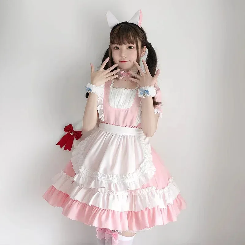 2022 novo gato rosa roupa de empregada lolita vestido de menina macia loli uniforme de empregada cosplay anime cosplay