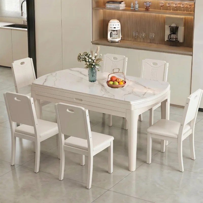 Extendable Coffee Dining Table Chairs Modern Luxury Lounge Designer Dining Table Center Kitchen Mesas De Jantar Home Furniture