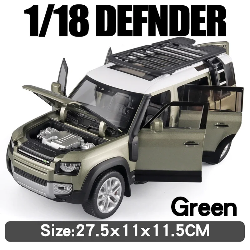 大 1:18 ランドローバーディフェンダー SUV オフロード合金モデルカー