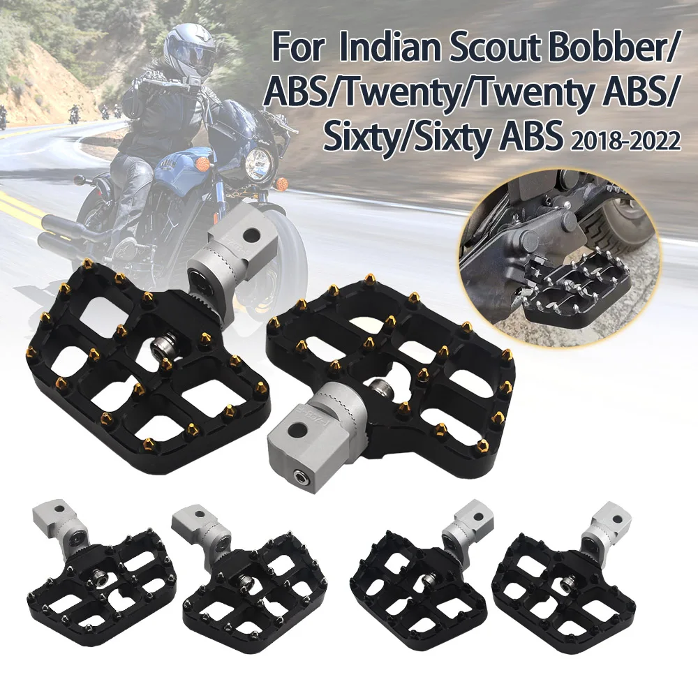 

Motorcycle Front Footrest Adjustable Wide Floorboards Rotatable Rider Footboard Foot Rest Pedal For Scout Bobber Sixty Twenty