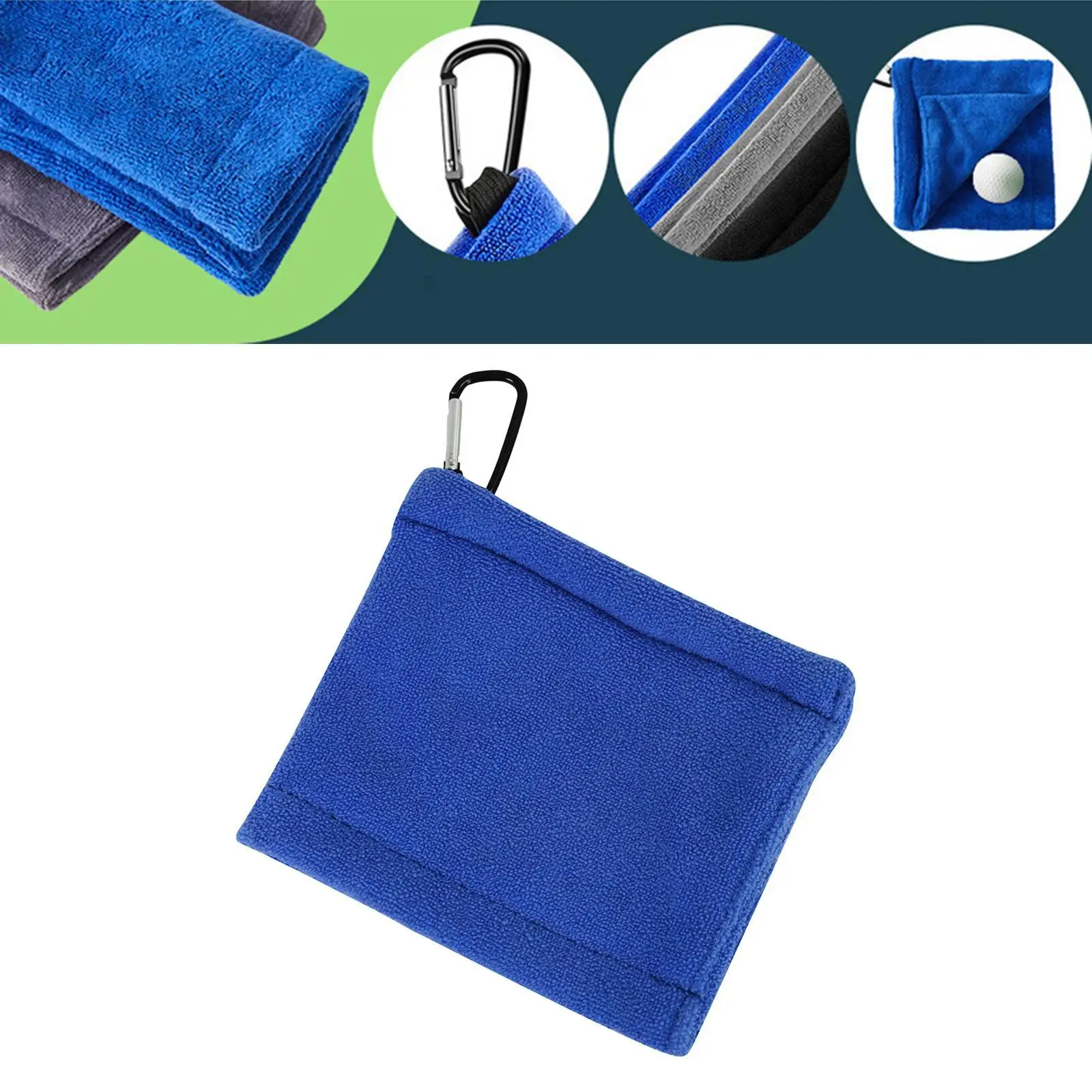 

Golf Towel for Golf Bags Golf Ball Cleaning Towel with Carabiner Small Lightweight Microfiber Golf Club Towel Golfer Gift