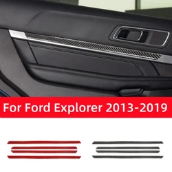 Carbon Fiber for Ford Explorer 2013-2019 Car Accessories Interior Car Inner Door Panel Trim Strip Cover Decoration Sticker Decal