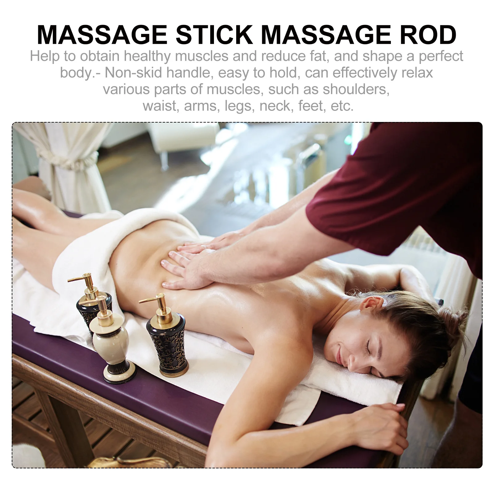 

Wooden Roller Massager Muscle Tension Relief Deep Tissue Massage Stick Fascia Release Full Body Recovery Yoga Warm Up Tool