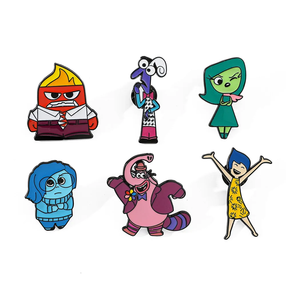 2024 Disney Inside Out 2 Brooch Cartoon Personality Cute Enamel Pins Backpack Badge Metal Decoration Dripping Accessories Gifts