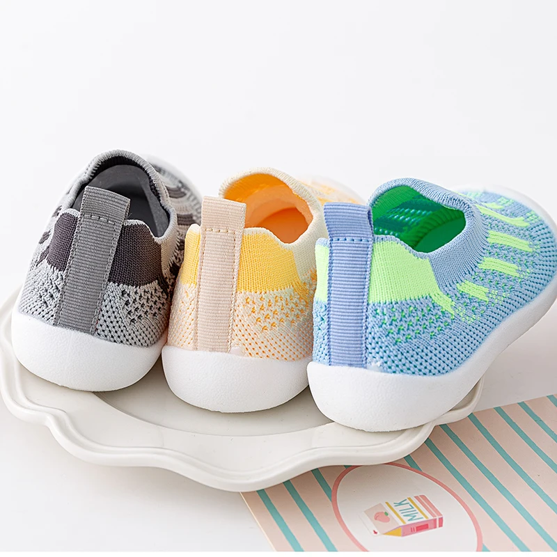 Summer Autumn New Baby First Walker Breathable Mesh Infant Toddler Shoes Soft Bottom Kids Girls Boys Slip-On Casual Sneakers