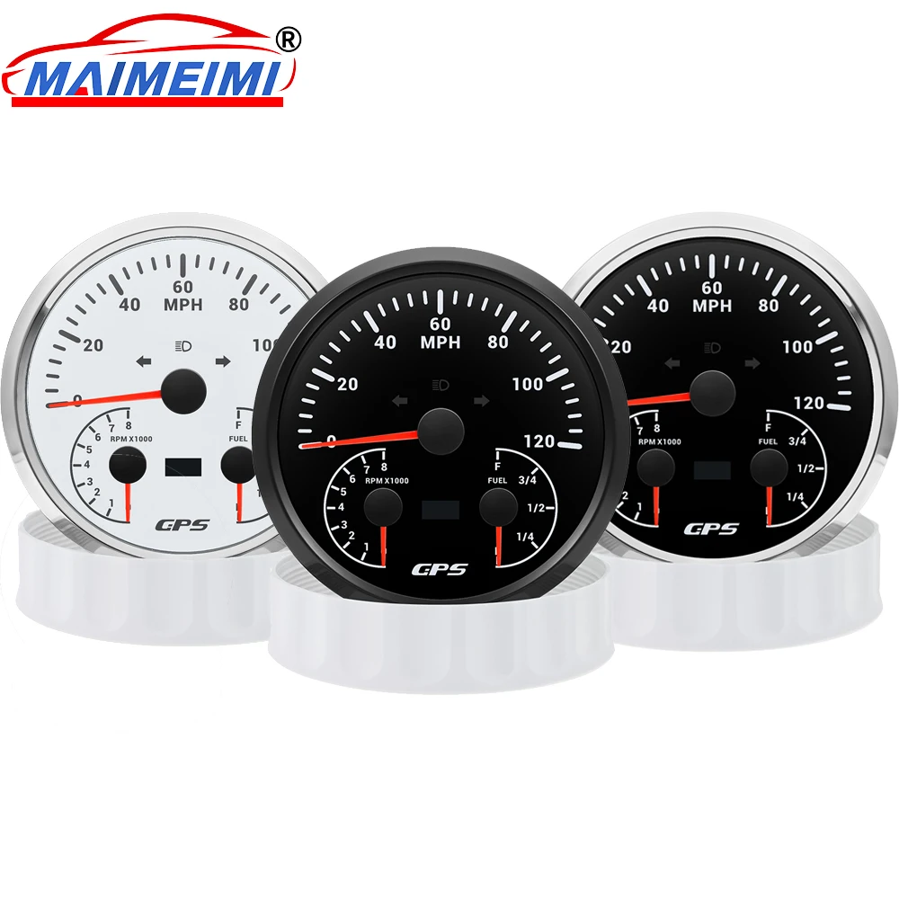 

﻿ 110 мм GPS спидометр 3 в 1 цифровой указатель 0-120MPH датчик скорости + 0-8000 об/мин + E-F цифровой указатель
