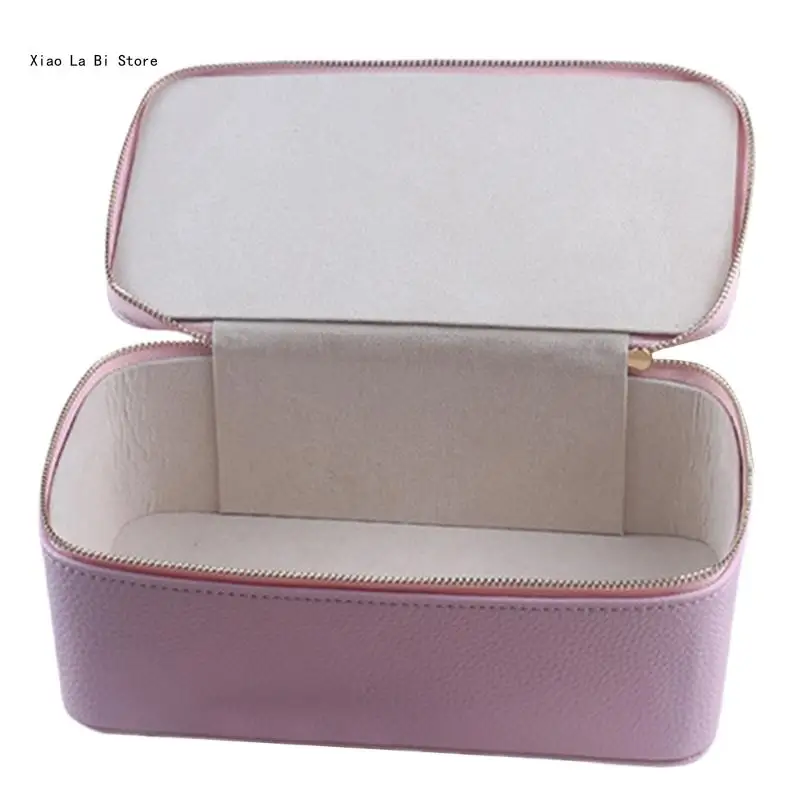 Jewelry Storage with Secure Zippered Pockets Valuables Container Box XXFD