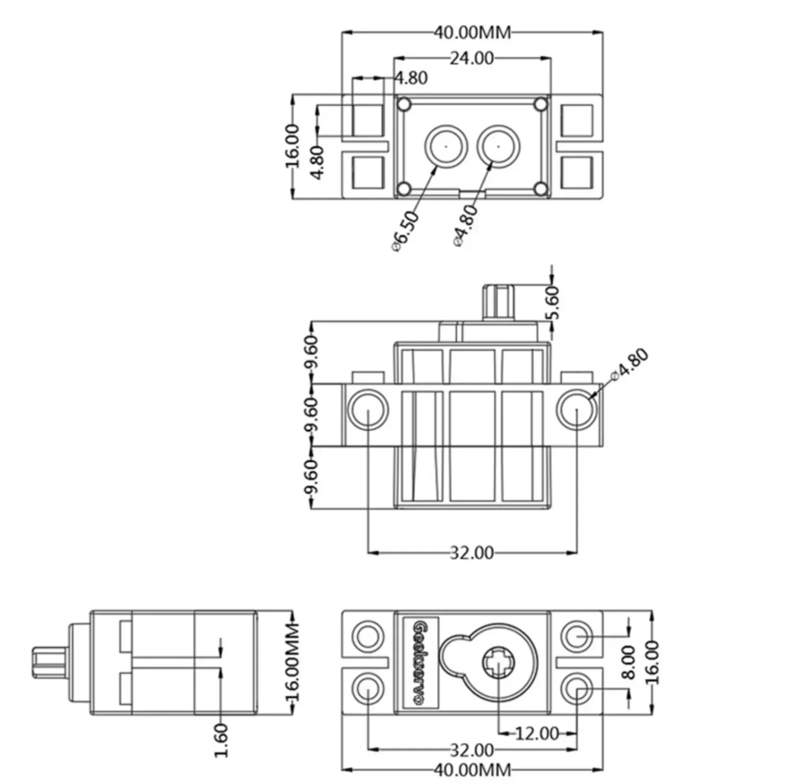 Geekservo 360° Continuous Rotation Servo Motor-High Torque Dual Output for Legoeds Microbit Robot Smart Car DIY Robotic Project