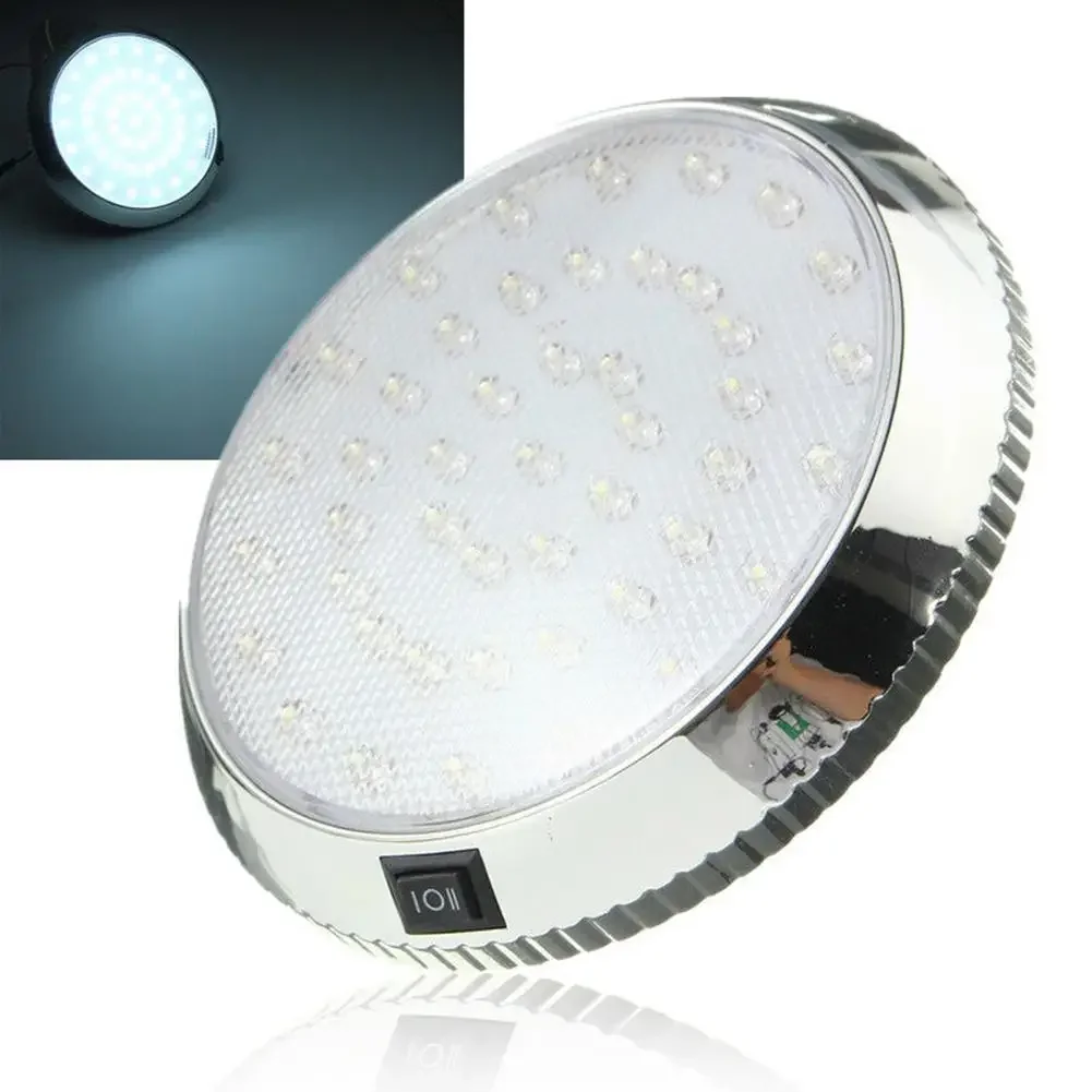 1pc 5W Car LED Roof Ceiling Light 12V 46LED White Decor Light For Camper Van Boat Caravan RV Interior Lights Accessories