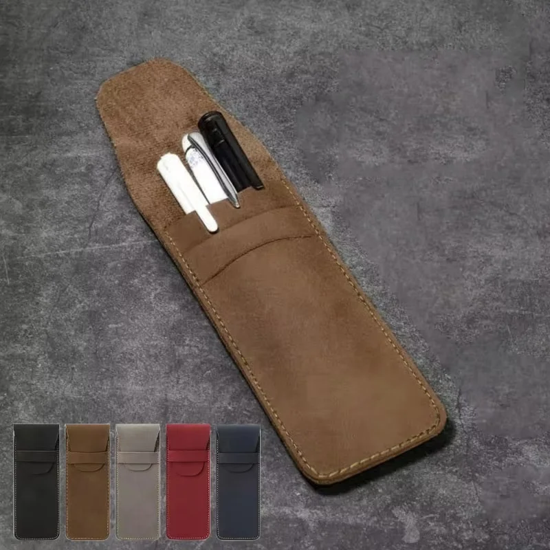 PU Leather Flap Pen Protection Cover Soft Pencil Case Writing Materials Pencil Case For Office Stationery School Home Supplies